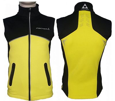 Превью  Жилет лыжный FISCHER Softshell Junior Черный/Лимонный (21/22)